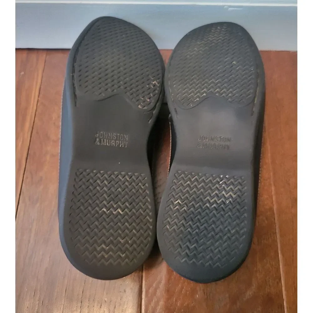 Johnston & Murphy Locklin Leather Venetian Slip-Ons Boy's Size 8.5‎ Black